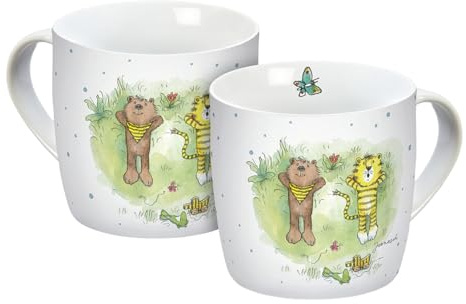 Kopp liten tiger och liten björn, 250 ml, barnkopp, porslin, vänner, björn, tiger, tigeranka