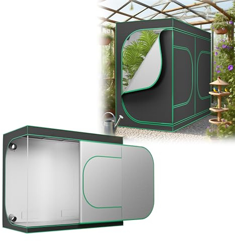 HENGMEI Tienda de cultivo para plantas, invernadero, armario para cultivo en casa, para cultivo en interiores, jardín, cultivo, verduras, hierbas, armario (240 x 120 x 200 cm)