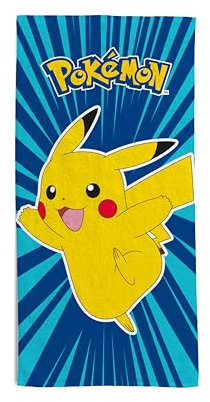 hermet, Pokémon-Strandtuch, 70 x 140 cm, Badetuch für Strand oder Pool, 100% weiche Baumwolle, praktisch und leicht