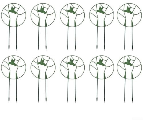 Getdoublerich Petit treillis pour plantes grimpantes – Pothos, hoya, vigne de tortue et clématite, cadre de fleurs intérieur/extérieur avec attaches pour plantes, support topiaire décoratif