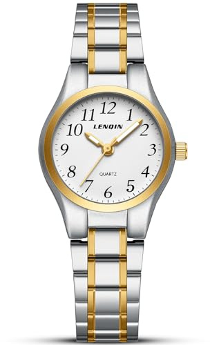 LN LENQIN Montre Femme Montres à Quartz analogiques pour Femmes Montres-Bracelets pour Femmes étanches avec Bracelet en Acier Inoxydable