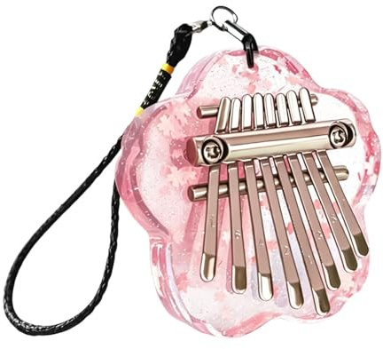 Fingerpiano och tumpiano Genomskinlig Akryl Med Blommönster Åtta Portabel | Mini Tummpiano för Nybörjare För Barn Vuxna Och Nybörjare Vid Hemmafest Skolföreställning Utomhusresor Och