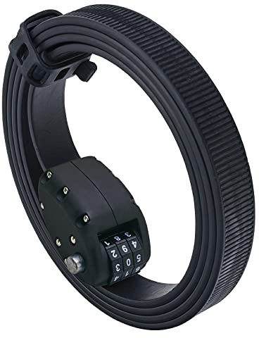 OTTOLOCK Stahl & Kevlar Zahlen-Fahrradschloss | Länge 152cm | Black | Leicht, Kompakt, Sicher, Beständig | Ideal für Radfahrer und Sportequipment Black