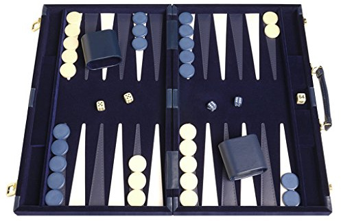 Middleton Games 15-inch Deluxe Backgammon Set - Blue