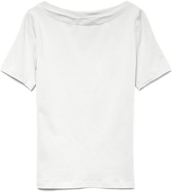 VERO MODA Damer enfärgad stretch t-shirt basic topp kortärmad topp med ubåthals VMPANDA, Ljus vit, S