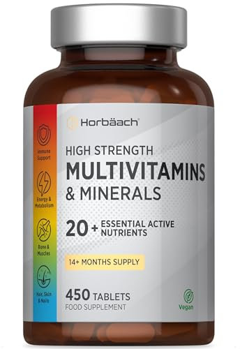 Multivitamin Tabletten und Mineralien für Männer und Frauen | 450 Stück | Veganes Nahrungsergänzungsmittel | von Horbaach