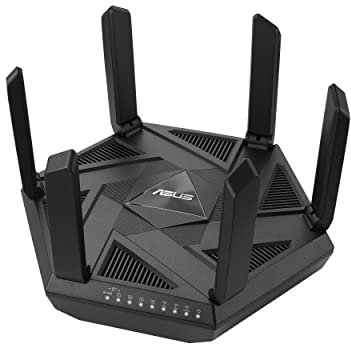 ASUS RT-AXE7800 - Router WiFi 6E de Tres Bandas (802.11ax), Banda de 6 GHz, navegación Segura ASUS y Seguridad de Red Mejorada, protección instantánea, características VPN integradas, Controles