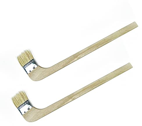 Wooden Handled Hog Bristle Radiator Right Angle Bend Paint Brush, 15 Long, 2 Brush Width (2 Pieces)