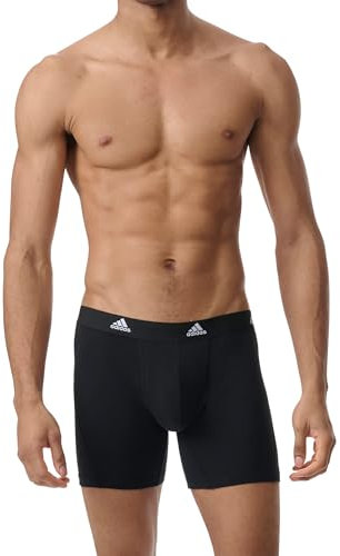 adidas Herren Boxer Brief (3PK) -Active Flex Cotton 4A1M06 Retroshorts, 000 Black, L (3er Pack)