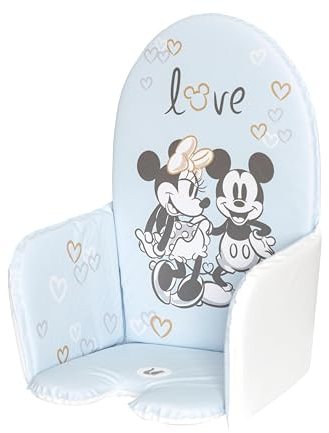 keeeper Cojín para trona Mickey, Uso universal para tronas, Con cierre de velcro, Lena, Azul (Cloudy Blue)