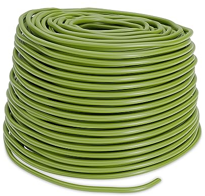 Relaxdays Lien Tubulaire pour Plantes, Tuyau Creux en Caoutchouc, 50 m x 3 mm, pour Fleurs, arbrisseaux, Arbres, Vert