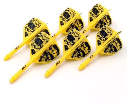 CUESOUL 6 Stück ROST Integrierter Dartschaft und Flights, mit exklusivem Musterdesign