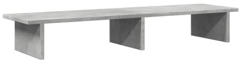 vidaXL Skärmställ betonggrå 100x27x15 cm konstruerat trä, ställ för monitor, datorställ, monitorstativ, ställ för monitorer, monitorställ, skärmstativ