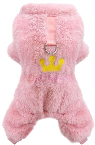 Izefia Ropa de Suéter para Perros Sudadera de Lana para Invierno Cálida 4 Piernas Mono Pijamas Suéter de Princesa Heredera para Perro Pequeño Gato Mediano