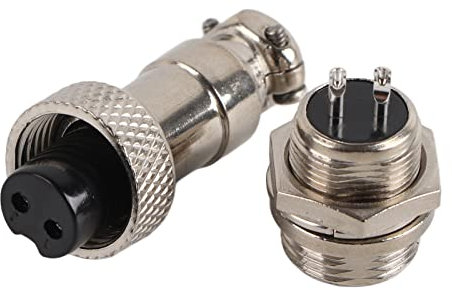 10 Set GX12 2Pin 12mm Spina per Aviazione Maschio Femmina Connettore per Presa in Metallo, Spina di Alimentazione per Presa per Aviazione in Bachelite di Alta qualità, Robusta