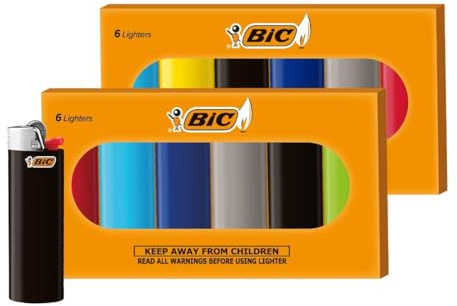 BIC - Set di 12 accendini a pietra focaia Maxi assortiti