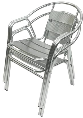 2 x Double Tube Aluminium Chairs, 2 x Twin frame Aluminium Garden Chairs