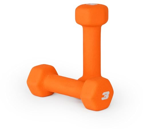 CAP Barbell Neoprene Dumbbell Weights, 3 lb Pair, Spiced Orange