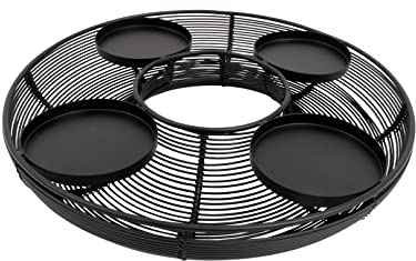 CB Home & Style Adventskranz 29 cm rund Kerzenhalter Eisen Schwarz Metall Weihnachten