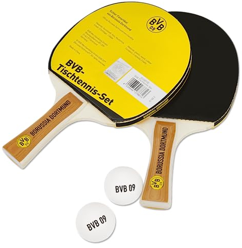 Borussia Dortmund Unisex – Erwachsene 22330100 Tischtennis-Set, Schwarzgelb, One Size