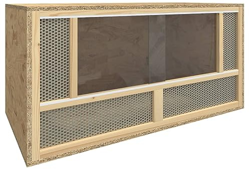 PRISSENT Terrarium 80x40x40 cm Holzwerkstoff und Glas - Unterschrank für Spinnen, Schnecken, Ameisen und Chamäleons