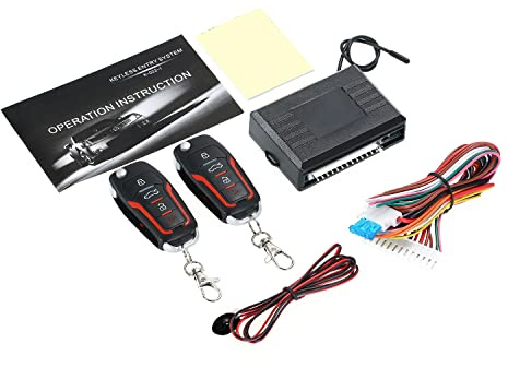 Shkalacar car keyless Entry System, Universal Car Door Lock Auto Remote Central Kit Central Locking with Remote Control Door Lock Vehicle Keyless Entry System