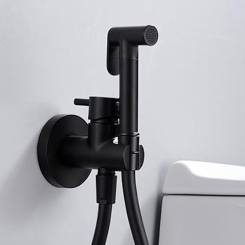 Imex - Robinet bidet encastré pour WC | Douche Bidet eau froide et chaude | Douche bidet hygiénique pour toilettes | Pulvérisateur Bidet | Robinetterie de rechange pour bidet | Série Munich | Noir mat