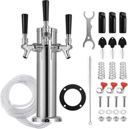Colonne à BièRe Avec Robinet Tour à bière, distributeur de tour de Kegerator de bière pression, colonne de bière polie de 3 pouces avec outils de clé à tube Tour à BièRe Pour La Maison, Le Bar, Les Pi