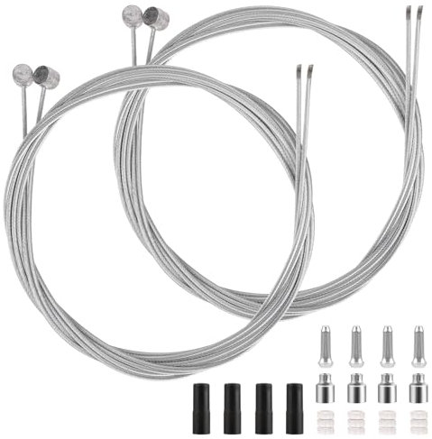 4 Stück Fahrrad Bremszuge, Universal Mountainbikes Bremse Kabel Fahrrad-Bremskabel-Set, austauschbares BMX-Bremskabel mit Fahrradkabel-Endkappen und O-Ringen, professionelles Fahrrad-Schaltkabel