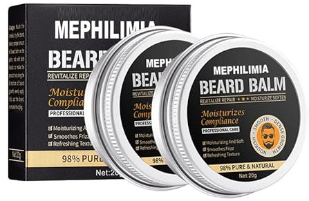 Bartbalsam für Männer-Bart Balsam Männer-Bartwachs-Beard Balm-pflegender Bart Balsam-Herren Geschenke-Bartpflege Balsam-leichte und tiefgreifende Bartpflege-formt, pflegt & macht raues Bart 20g*2