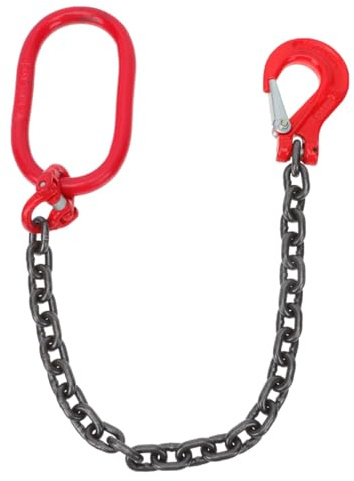 CLISPEED Professionelle Hebekettenschlinge mit Haken Langlebige Einbein Hebekettenschlinge Korrosionsbeständig für Sicheres Zuverlässigen Einsatz