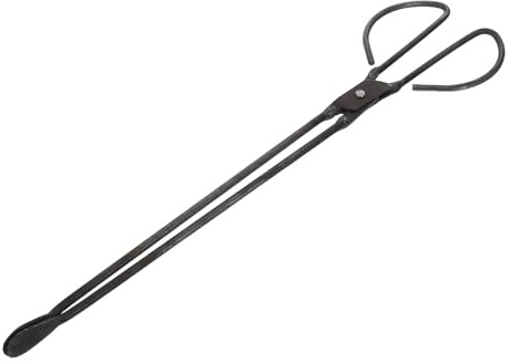 Flat Head Heavy Duty Firewood Tongs Steel Briquette Pickup Tool For Fireplace Garbage Camping Grill Bbq Wood Coal Handling for Fire Pit Bonfire Campfire Outdoor Indoor