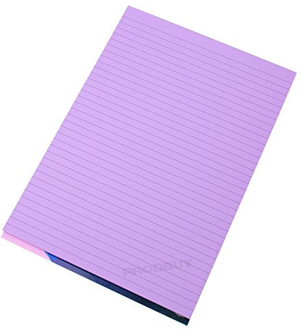 [Pack of 5] Visual Memory Aid A4 Lilac 100 Page Paper Notepad Refill Memo Lined Writing Pads