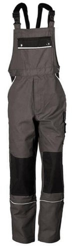 TMG Latzhose Arbeitshose Berufsbekleidung Canvas 320 g/m² (62, grau)