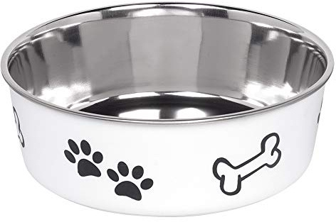 Nobby Écuelle en Acier Inoxydable Fusion antidérapante, Blanche, 20 cm, 1,80 l, 1 pièce