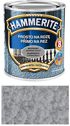 Hammerite Metallschutzlack Rostschutz 0,7l Hammerschlag Farbauswahl Lack 0,75 (Hammerschlag Silber-Grau)