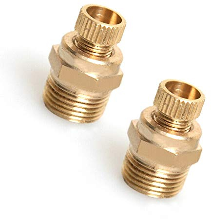 POWERTOOL Valvola di scarico, 2 pezzi, valvola di scarico del compressore, in ottone, valvola di scarico dell'acqua per compressore d'aria PT (3/8)