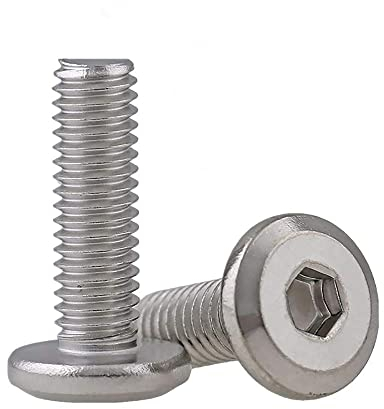 10 viti a testa svasata piana con cava esagonale, in acciaio inox, accessori di fissaggio (M8 x 25 mm)