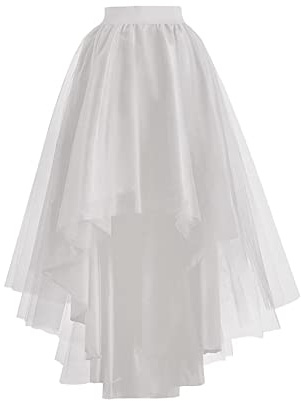 BABYONLINE D.R.E.S.S. Femme Jupon Rétro Style année 50 Vintage en Tulle Audrey Hepburn Rockabilly Petticoat Tutu Blanc Taille Unique