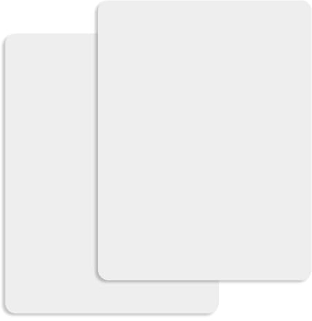 2pcs 15.7X11.8 in Plastic Placemats - Matte Heat Resistant Washable Mats, Wipeable White Vinyl Large Placemats, Hard Plastic Protector for Dining, Kitchen, Crafting