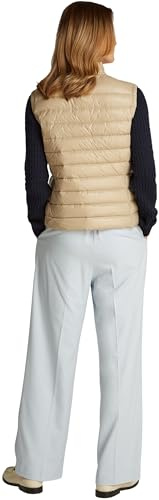 Tommy Hilfiger Chaleco Mujer con cuello vuelto, Beige (Sandalwood), 3XL