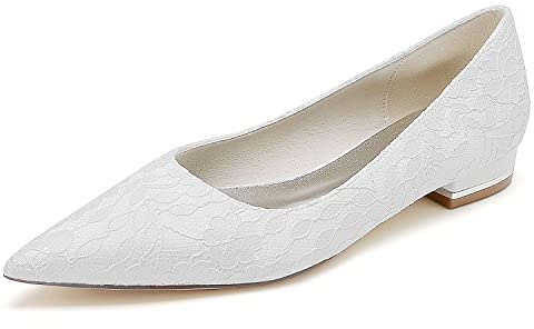 Gycdwjh Zapatos Novia Boda Sandalias de Fiesta Mujer Elegantes Poco Tacon Plano Tacón Zapatos Tacones Bajos Sandalias Cómodas para Boda,Blanca,41 EU