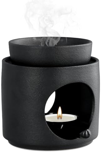Eterisk oljebrännare, keramiska essenser med ljushållare och diffusor, doftlampa porslin dekoration för sömn och meditation