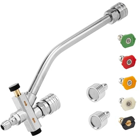 Raincovo Dual Connector Lance Pressure Washer Foam Cannon, Power Washer Soap Attachment, Pressure Washer Shower Nozzle Tips for Soft Wash System for Car Washing and Garden Watering, 1/4 Quick Connect