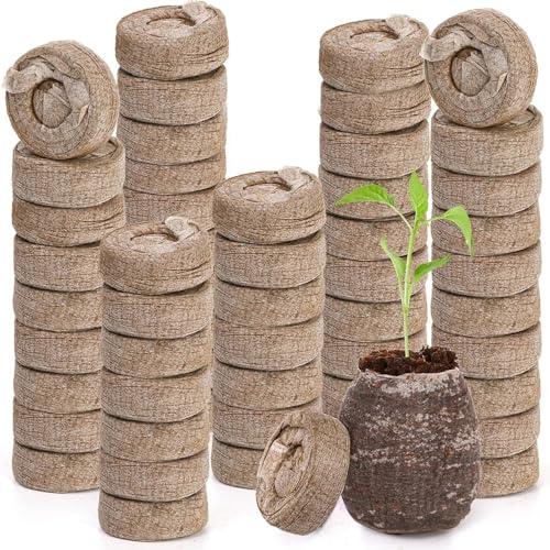 Lawei 200 Pcs Seed Starter Pods Organic Coco Coir Pellets 30mm Compressed Coco Coir Fiber Potting, Coconut Coir Pellets Seed Starter for Planting Bonsai, Flower, Herbs, Vegetables