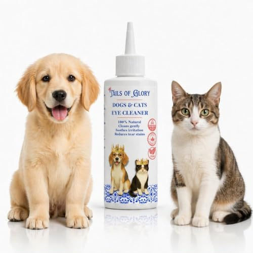 Tails of Glory - Nettoyant Naturel pour Les Yeux pour Chiens & Chats. Détachant Doux pour Traces de Larmes - Soin Oculaire Quotidien pH Équilibré - Formule Botanique à la Bruyère - 100 ML