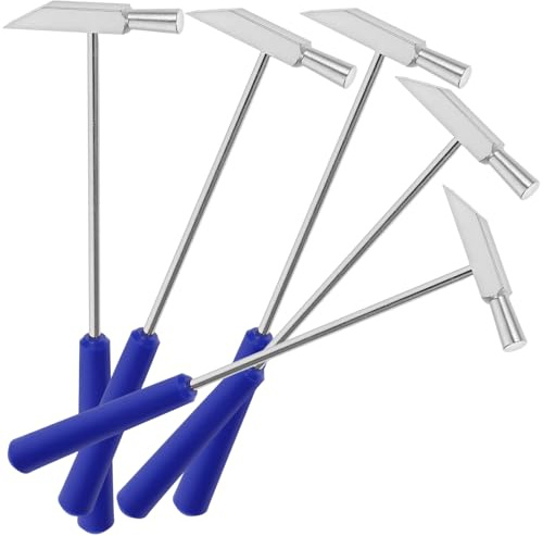 Yardenfun Mini Martello da Campeggio 5 Pezzi, Martello Multifunzione Leggero in Metallo Rivestimento Antiscivolo, Strumento Portatile per Fissare Tende e Picchetti All’aperto,