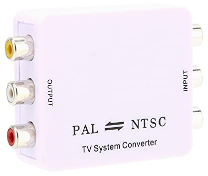 Gugxiom PAL/NTSC Format Converter, Mini PAL NTSC Mutual Converter Adapter med 1080P Upplösning, Plug and Play Digital Video för DVD-spelare, TV-system, Projektor