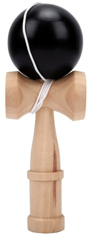 FILFEEL Jouet Kendama en Bois, Jeu de Balle D'entraînement à la Coordination œil-Main, pour Activités de Plein Air (Black)