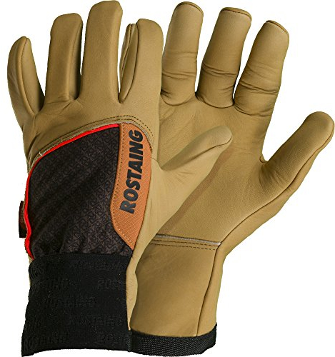 ROSTAING Handschuhe CLOTURE - Durchstichfeste Lederhandschuhe für schwere Arbeiten - Gartenarbeit und Heimwerken - Anbringen und Bearbeiten von Stäben - Schutz vor Dornen und Brombeeren - Wasser